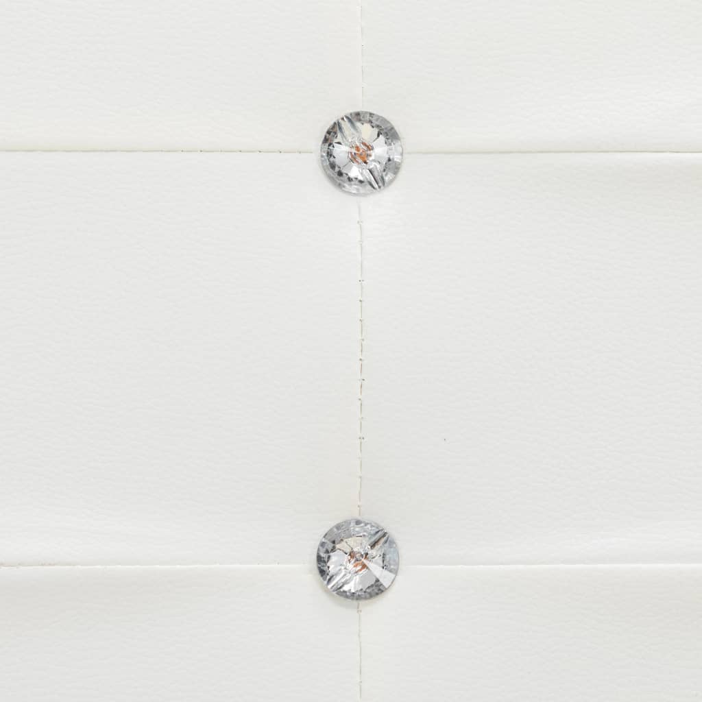 vidaXL Postelja z vzmetnico iz sp. pene belo umetno usnje 140x200 cm