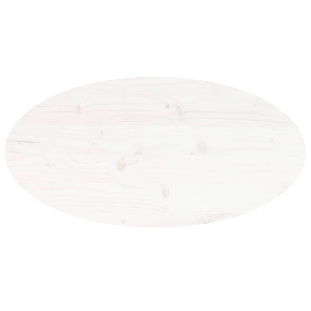 vidaXL Mizna plošča bela 60x30x2,5 cm trdna borovina ovalna