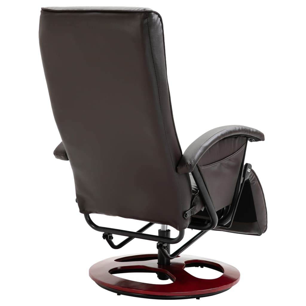 vidaXL Vrtljiv TV fotelj iz rjavega umetnega usnja