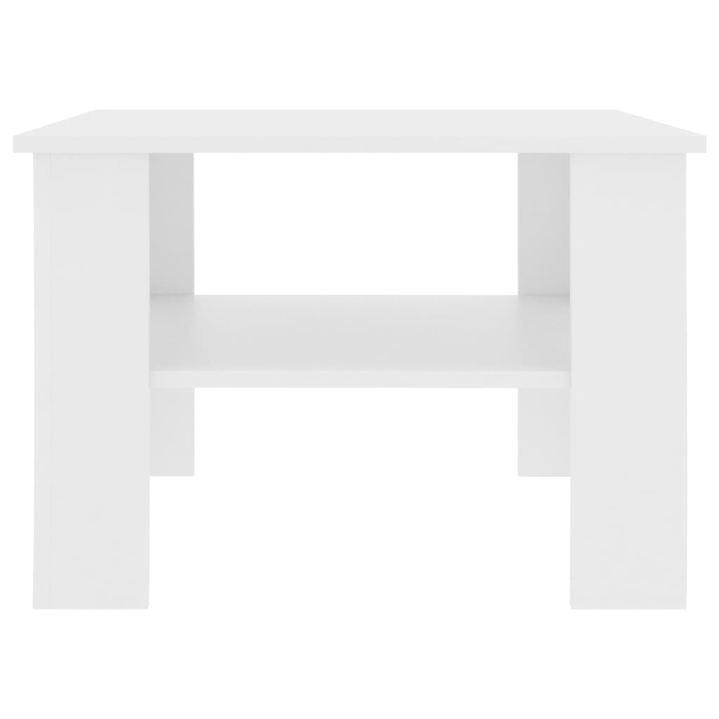vidaXL Klubska mizica bela 60x60x42 cm iverna plošča