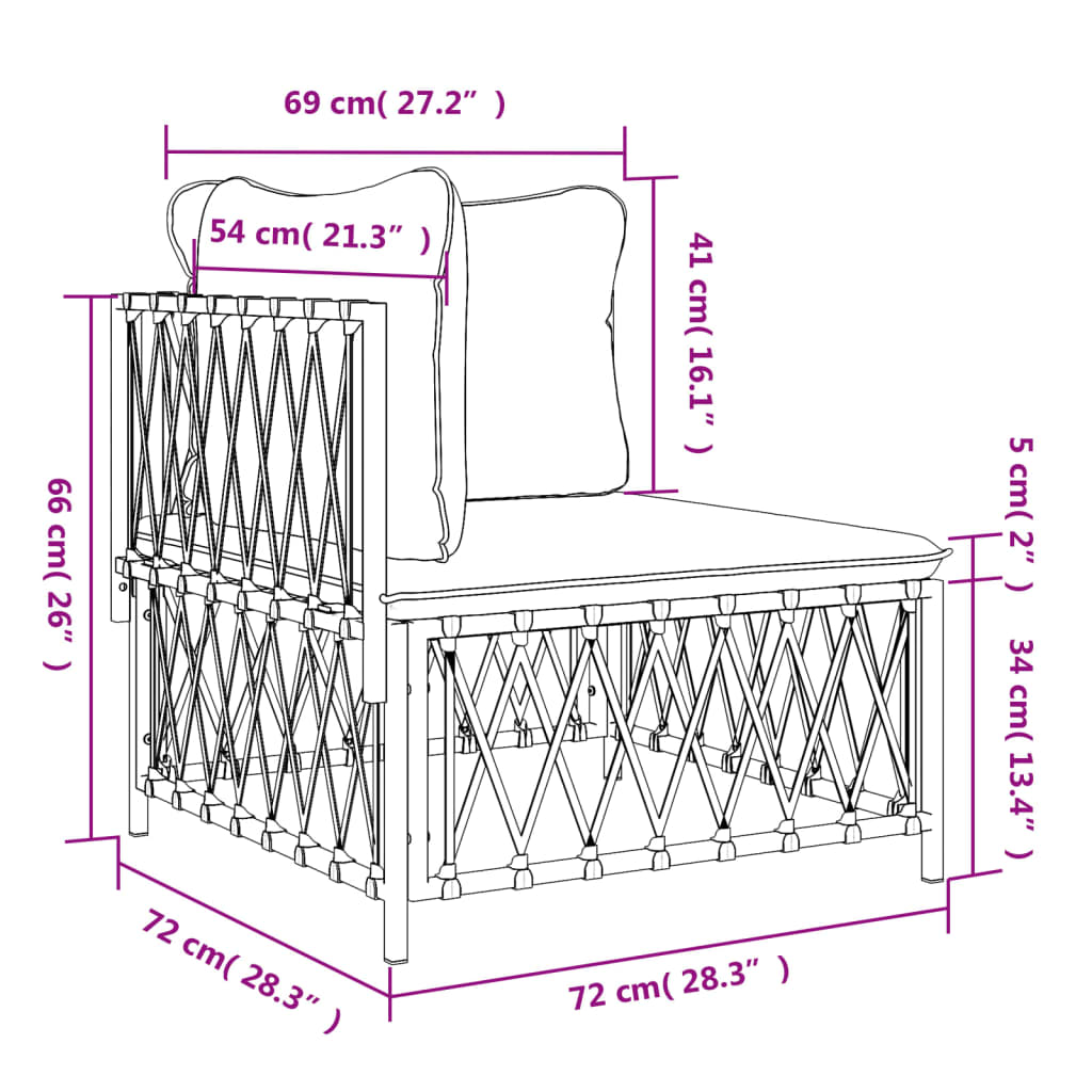 vidaXL Vrtni kotni kavč z blazinami antracit tkanina
