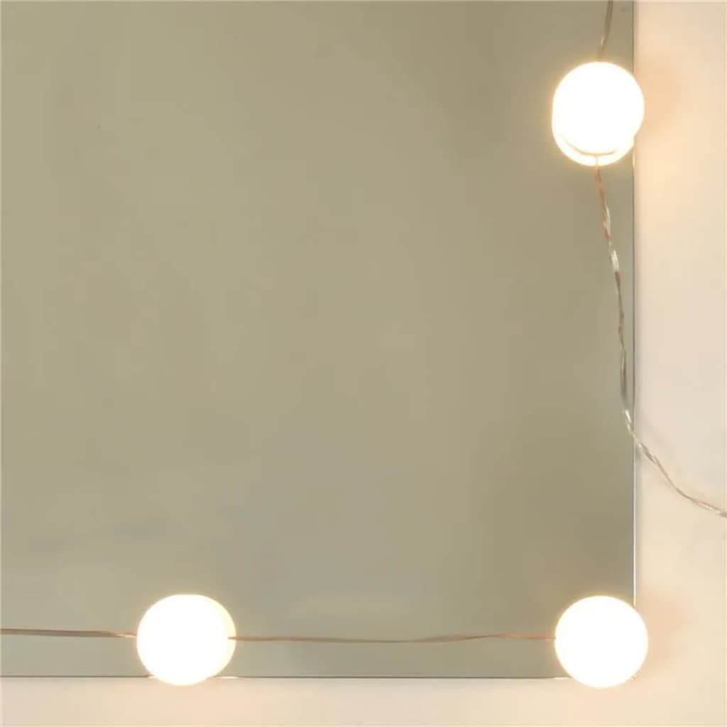 vidaXL Komplet toaletnih mizic z LED lučkami bel konstruiran les