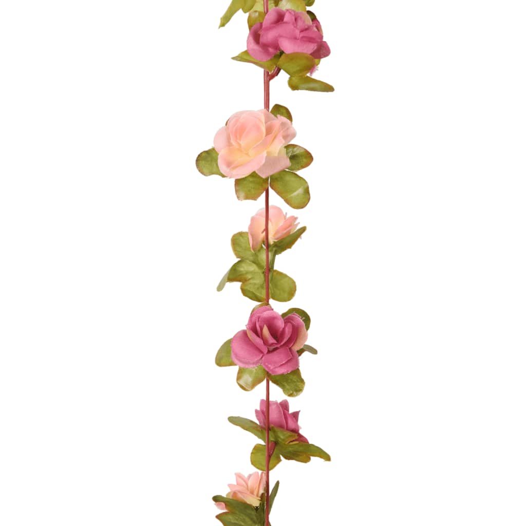 vidaXL Girlanda iz umetnega cvetja 6 kosov rožnato rdeča 250 cm