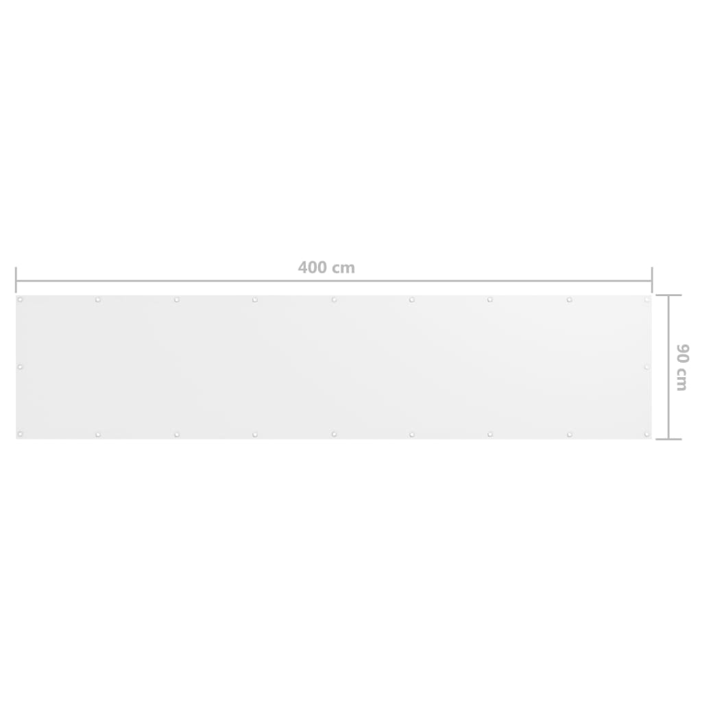 vidaXL Balkonsko platno belo 90x400 cm oksford blago