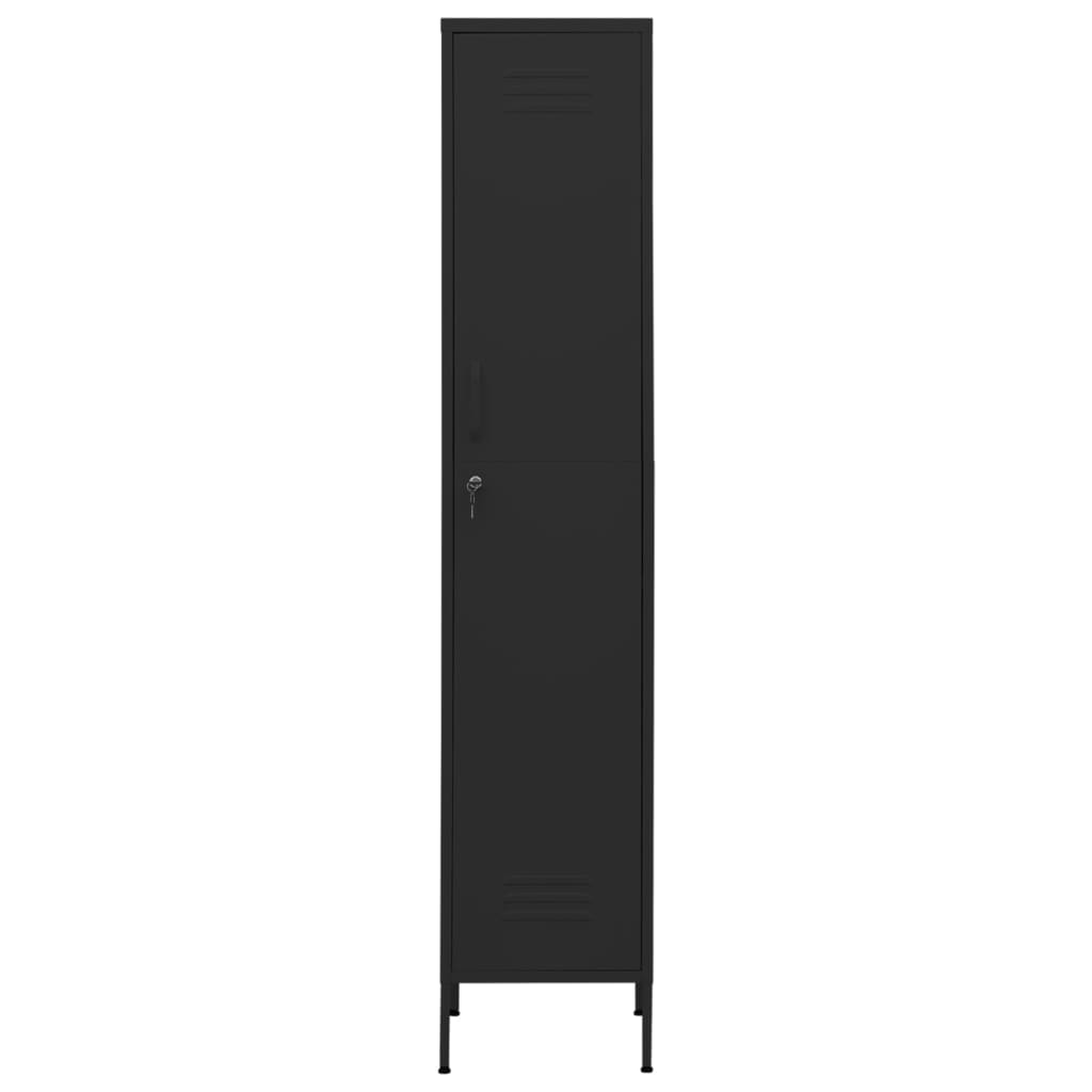 vidaXL Omara s ključavnico črna 35x46x180 cm jeklo