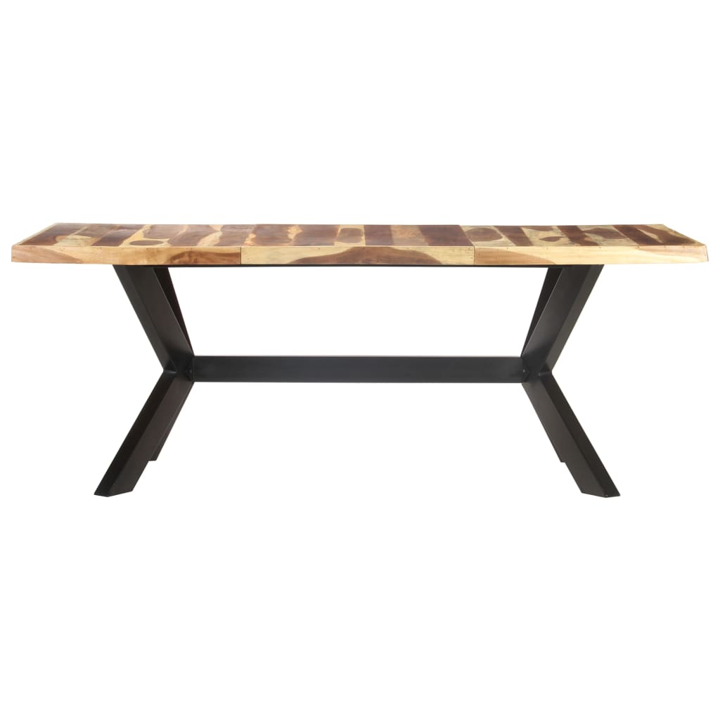 vidaXL Jedilna miza 200x100x75 cm trden les z medenim zaključkom
