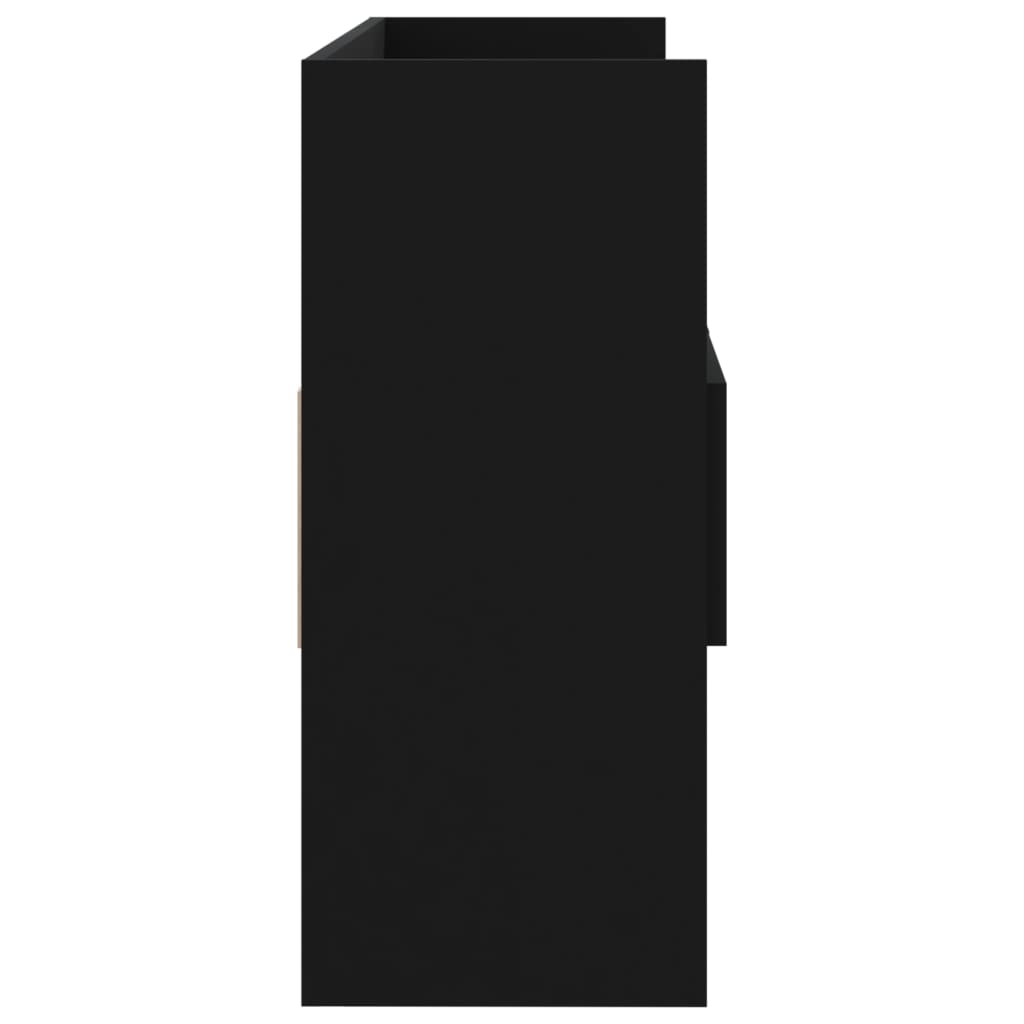 vidaXL Komoda črna 105x30x70 cm iverna plošča