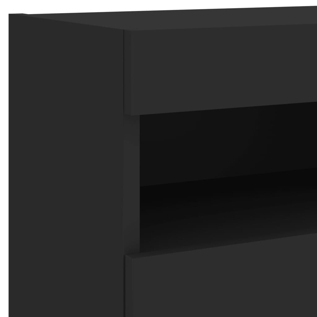 vidaXL Stenska TV omarica z LED lučkami črna 40x30x40 cm