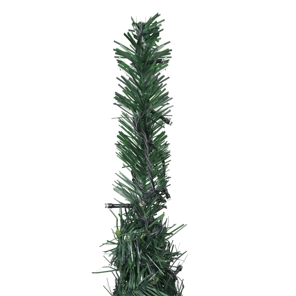 vidaXL Zložljiva umetna osvetljena novoletna jelka zelena 210 cm