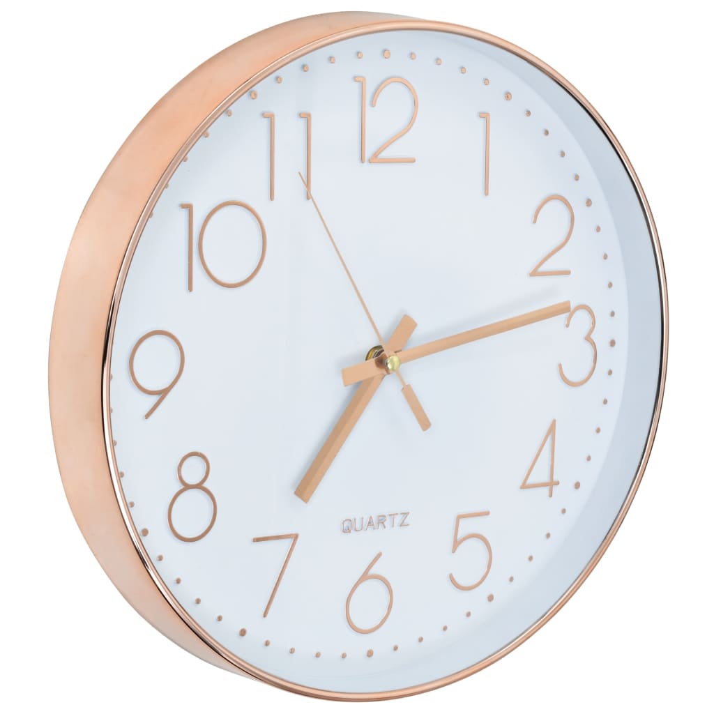 vidaXL Stenska ura 30 cm rožnato zlata