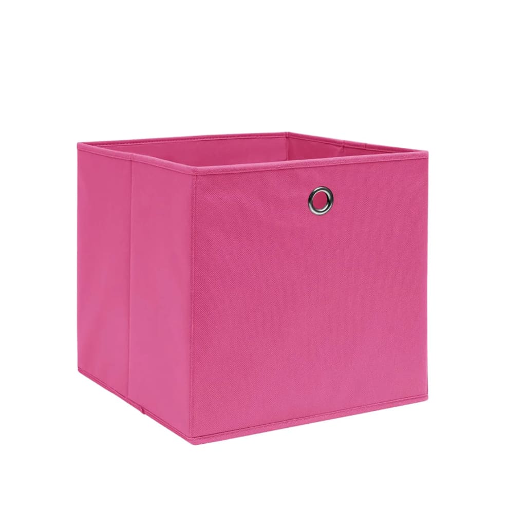 vidaXL Škatle 4 kosi netkano blago 28x28x28 cm roza