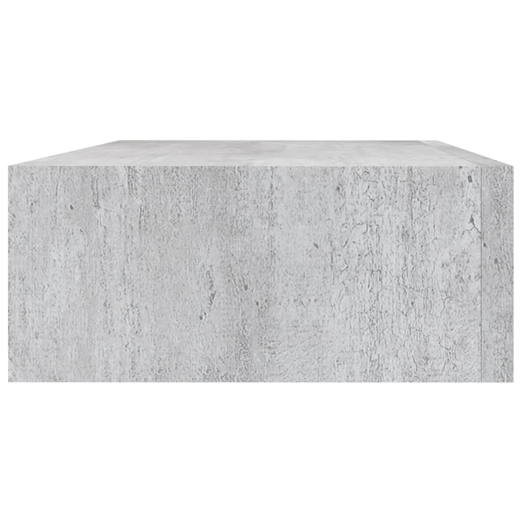 vidaXL Stenska polica s predalom 2 kosa betonsko siva 40x23,5x10cm MDF