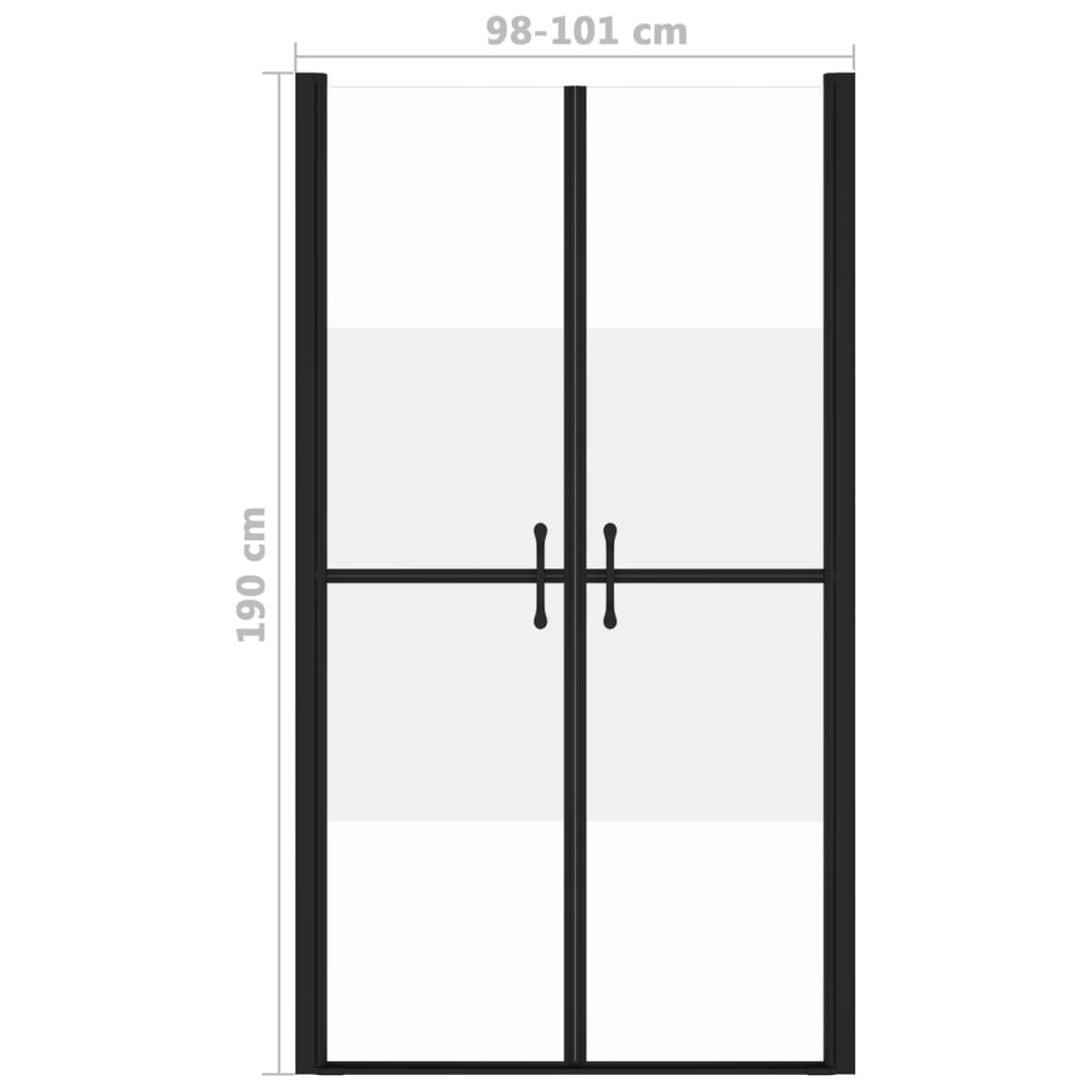 vidaXL Vrata za tuš delno mlečna ESG (98-101)x190 cm
