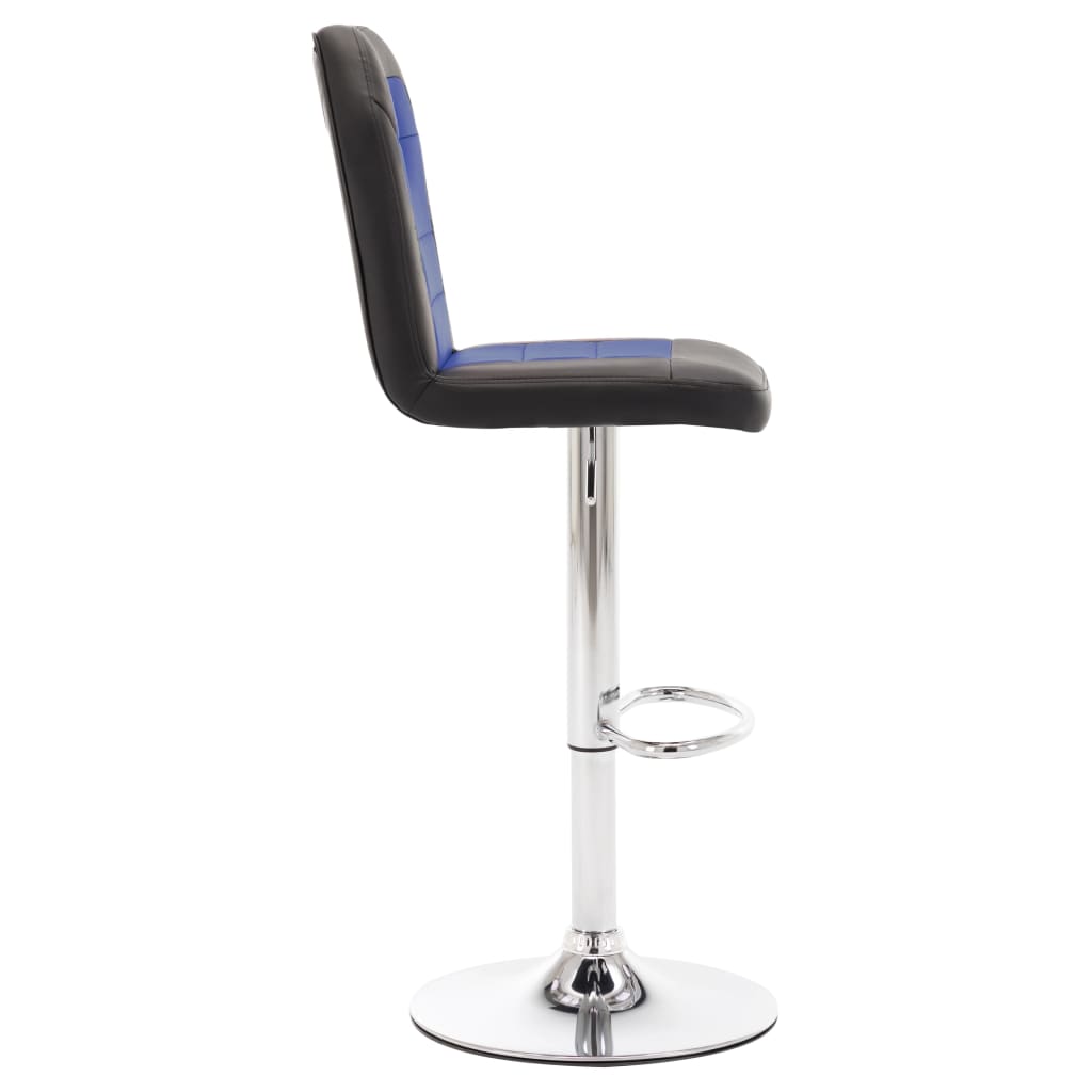 vidaXL Barski stolček modro umetno usnje