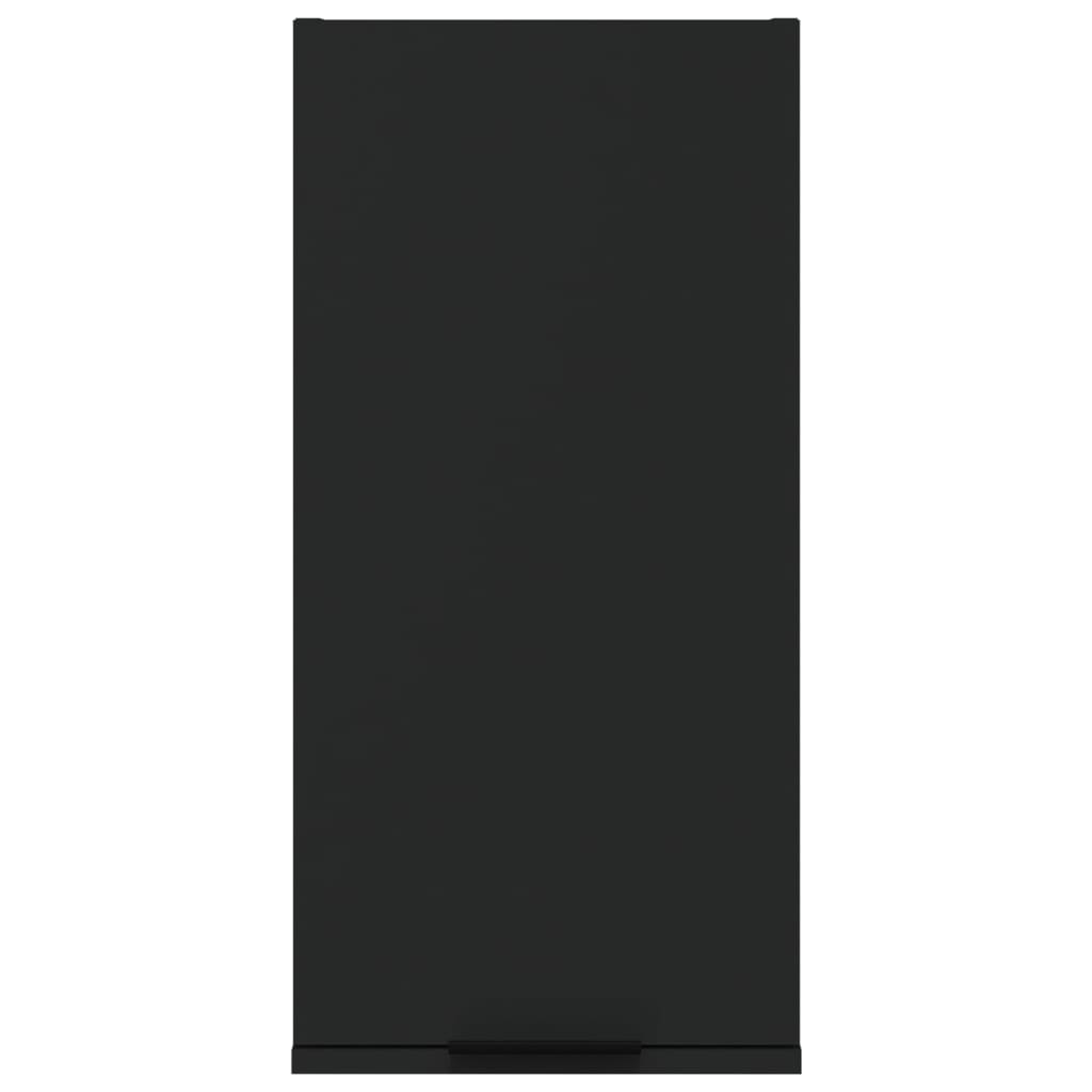 vidaXL Stenska kopalniška omarica črna 32x20x67 cm