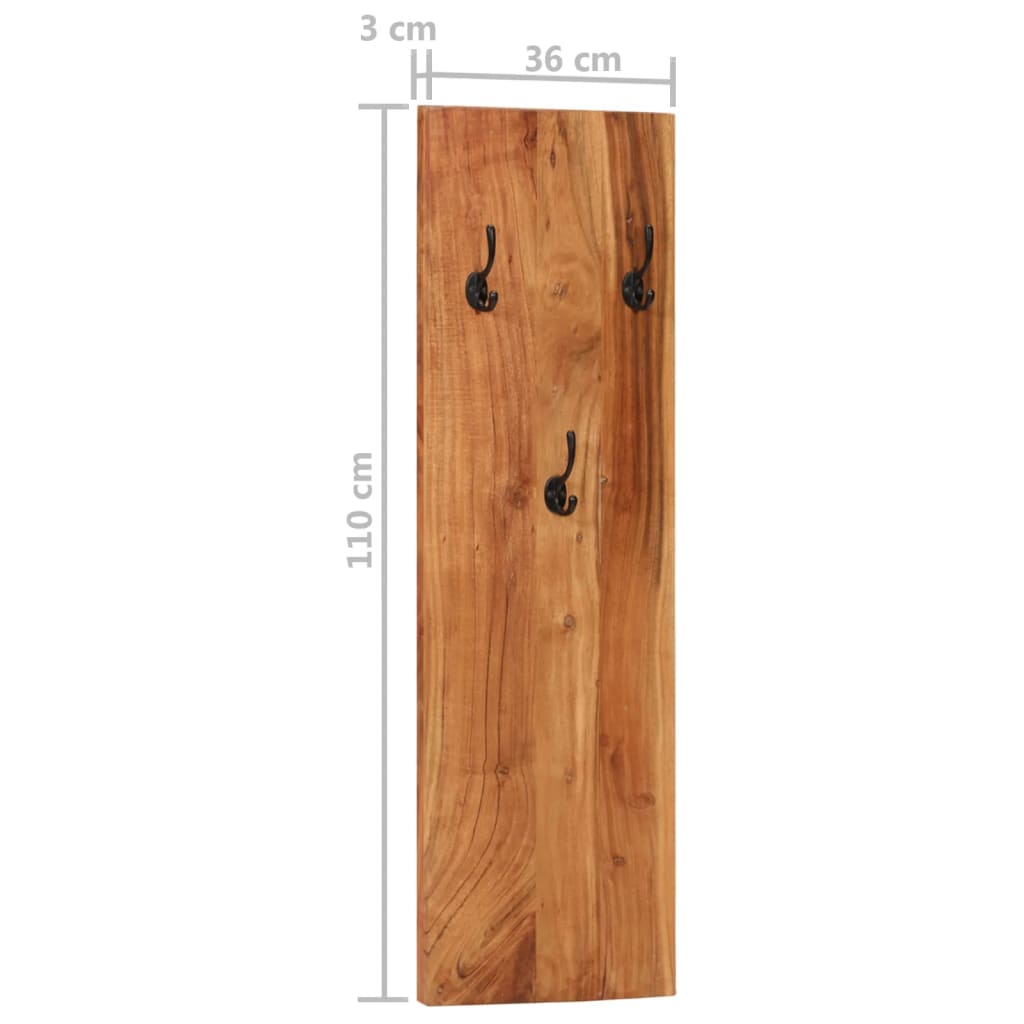vidaXL Stensko obešalo za plašče 2 kosa 36x3x110 cm trden akacijev les