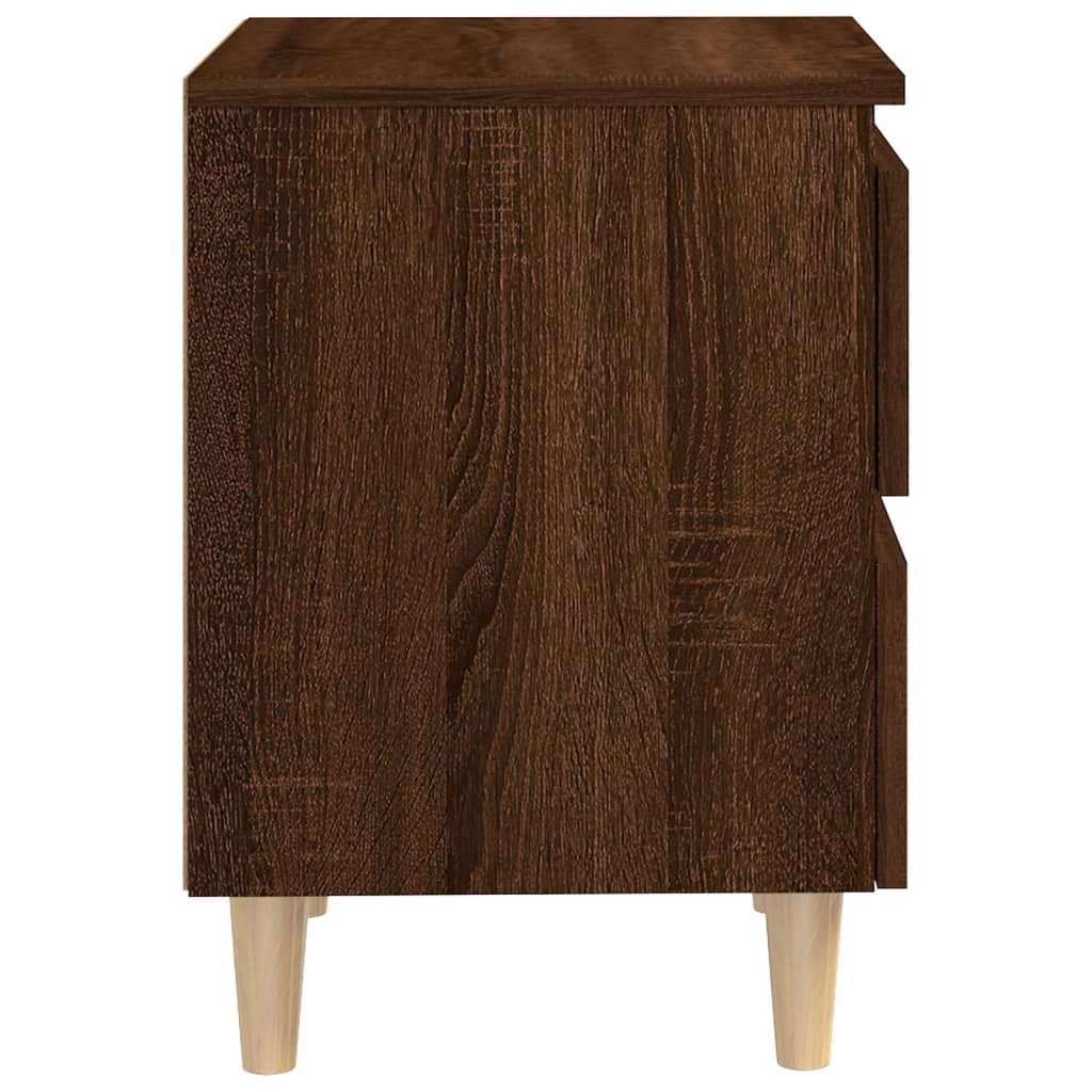 vidaXL Nočna omarica z lesenimi nogami 2 kosa rjavi hrast 40x35x50 cm