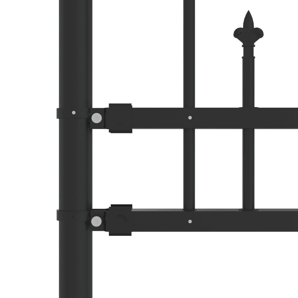 vidaXL Vrtna ograja s suličastim vrhom črna 140 cm prašno jeklo