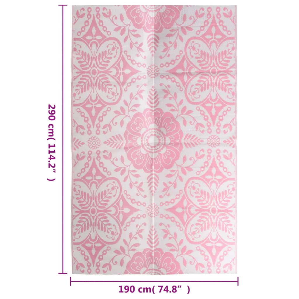 vidaXL Zunanja preproga roza 190x290 cm PP