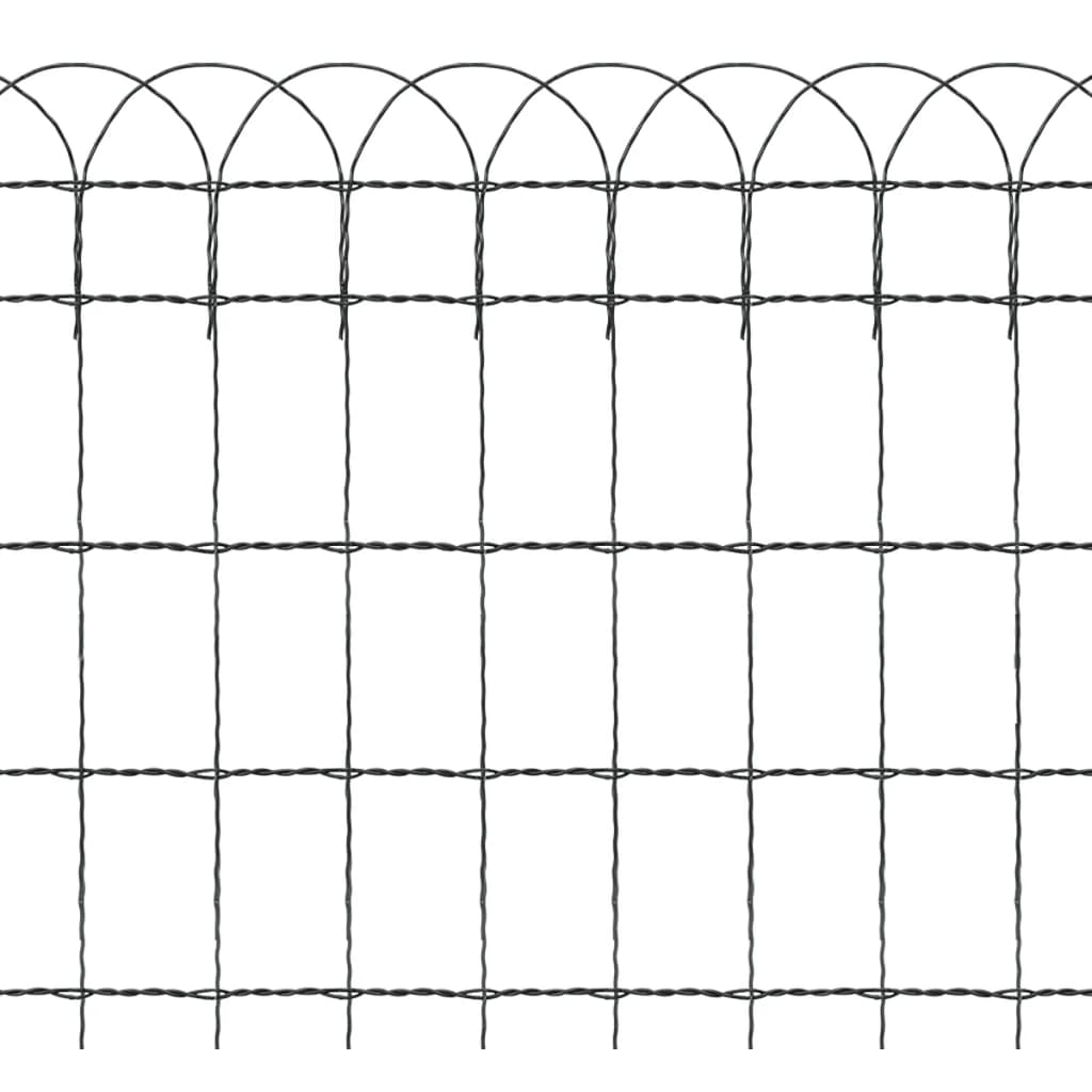 vidaXL Vrtna mejna ograja železo s prašnim premazom 10x0,65 m