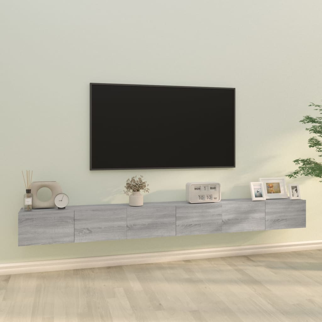 vidaXL Komplet TV omaric 3-delni siva sonoma inženirski les
