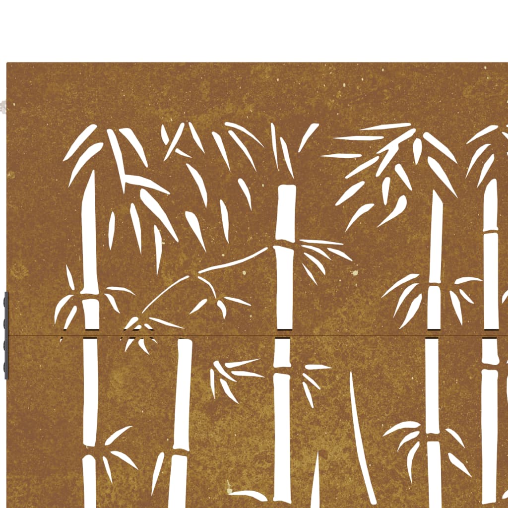 vidaXL Vrtna vrata 85x150 cm corten jeklo dizajn bambusa