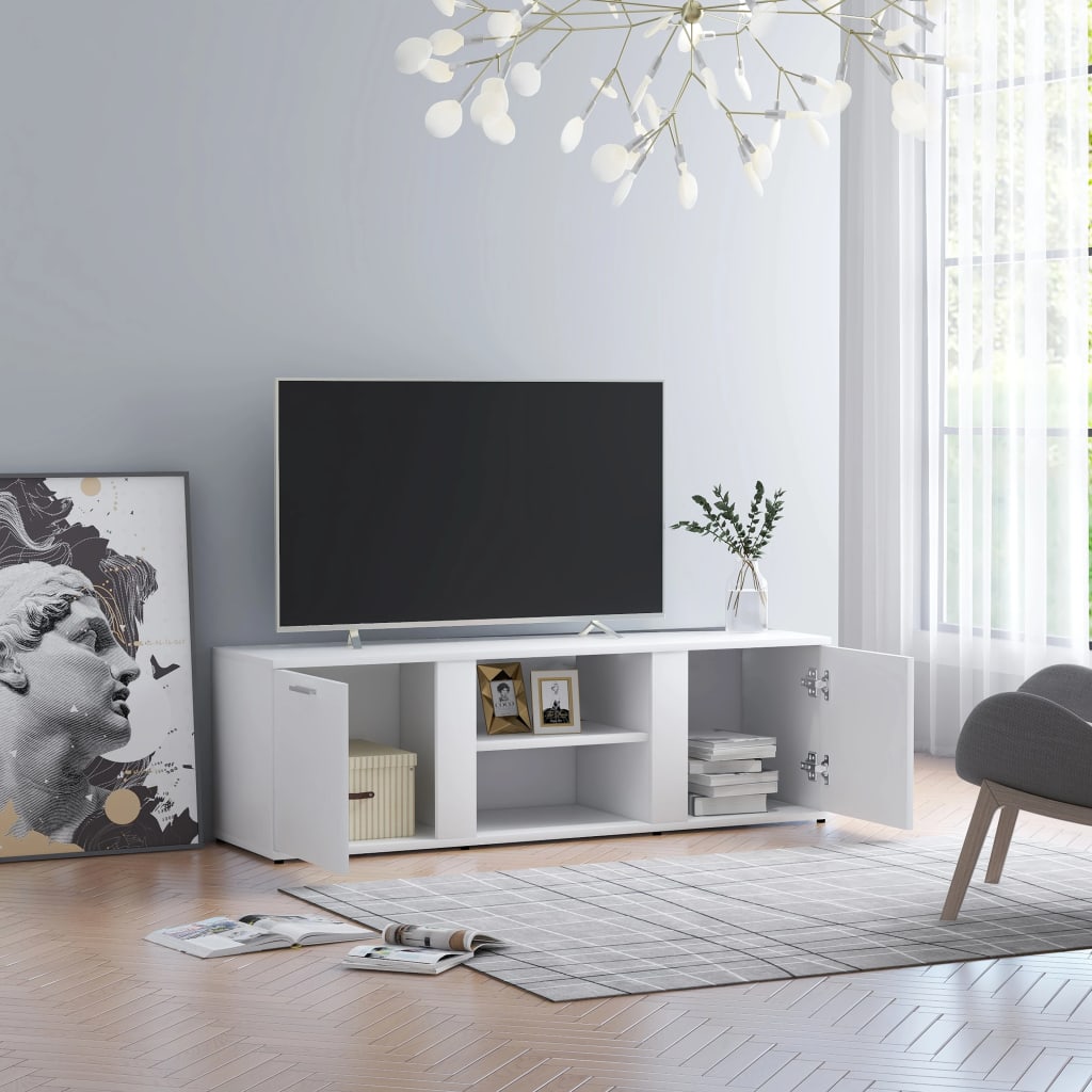 vidaXL TV omarica bela 120x34x37 cm iverna plošča