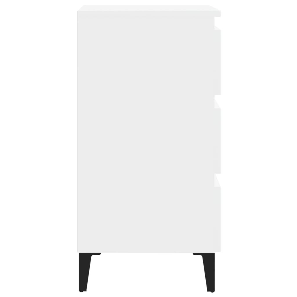 vidaXL Nočna omarica s kovinskimi nogami 2 kosa bela 40x35x69 cm