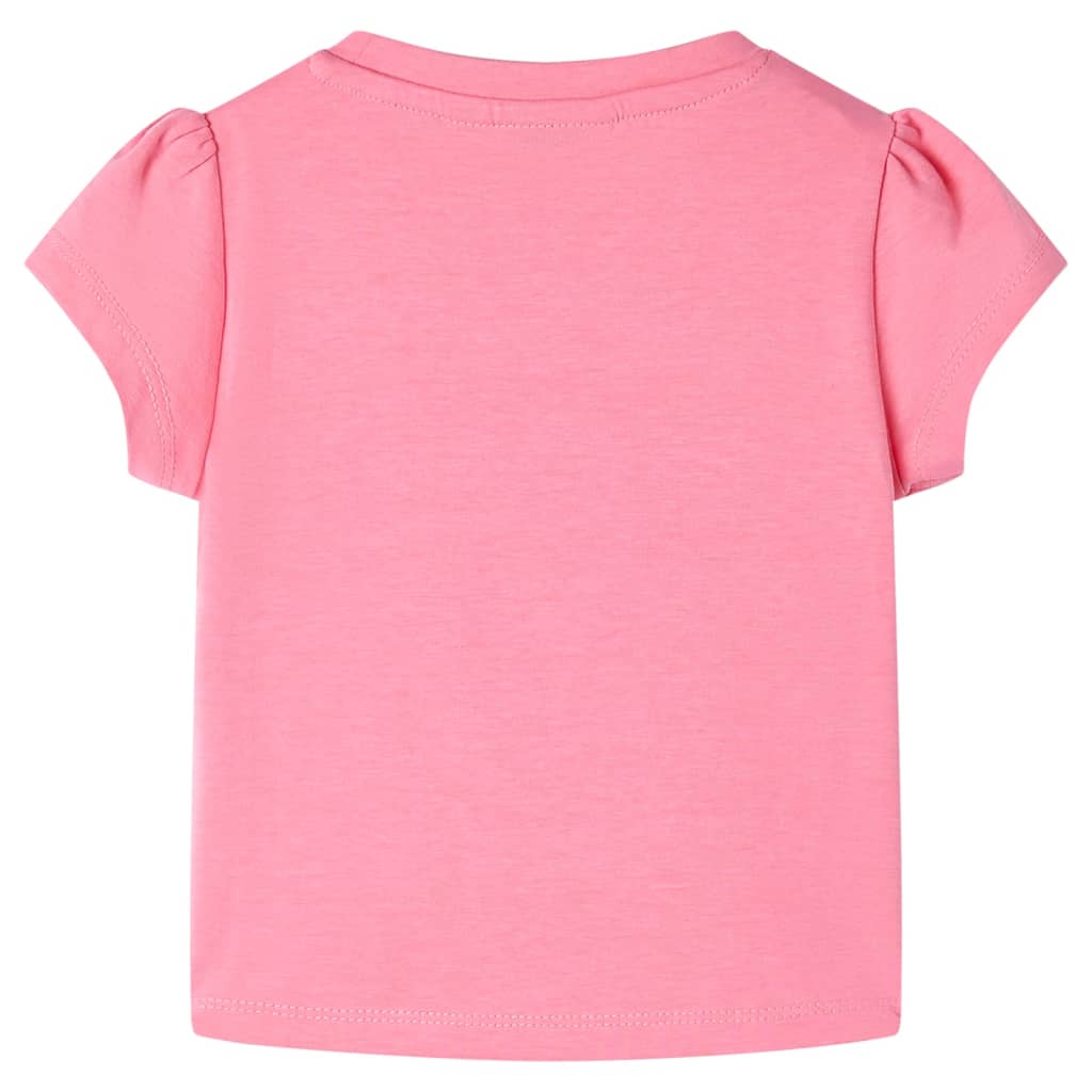 Otroška majica s kratkimi rokavi fluorescentno roza 92