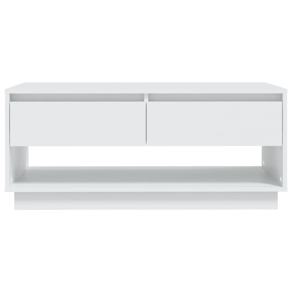 vidaXL Klubska mizica bela 102,5x55x44 cm iverna plošča