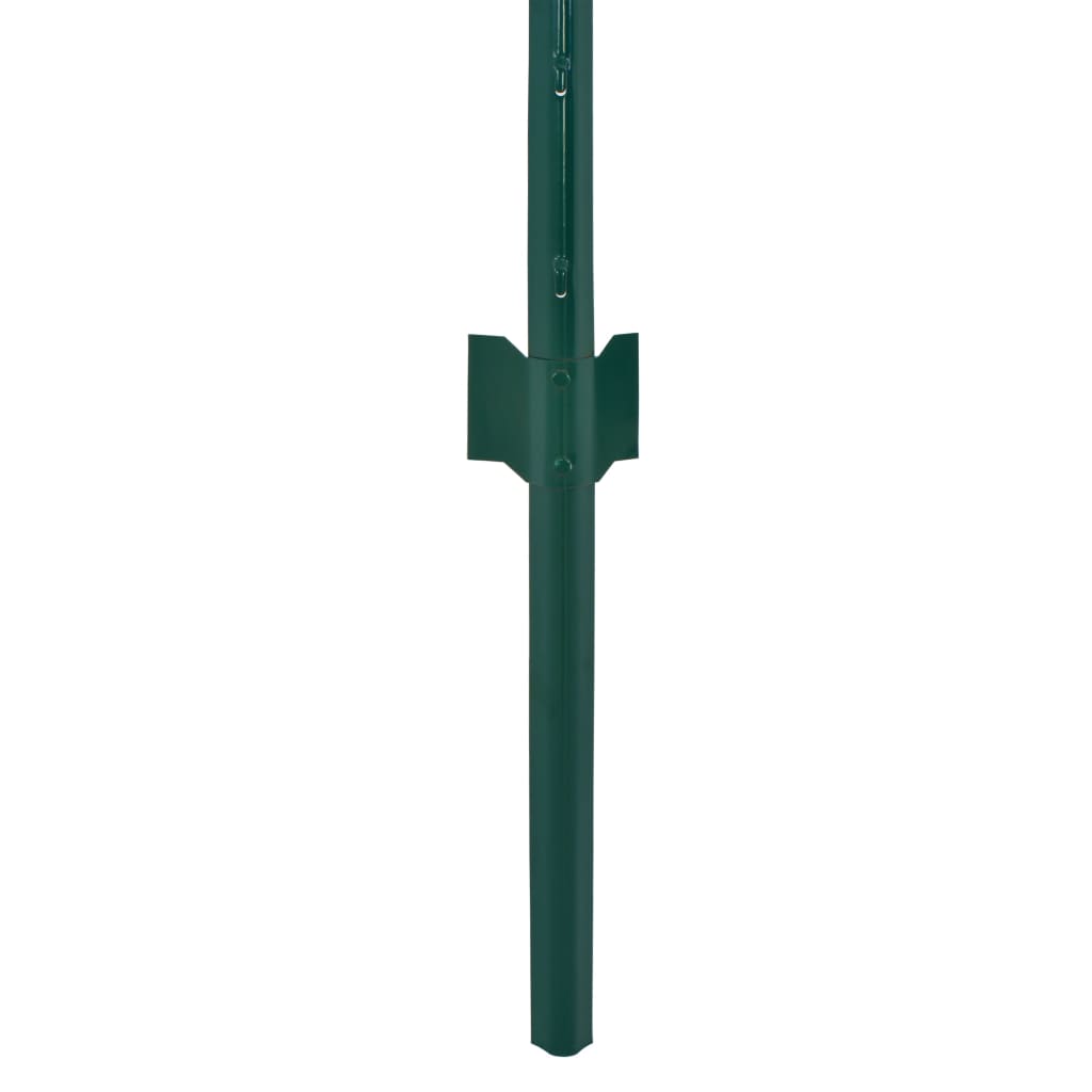 vidaXL Žična mrežna ograja s stebrički jeklo 25x0,5 m zelena