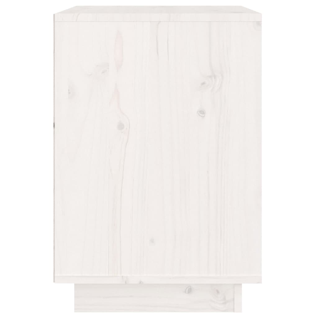 vidaXL Nočna omarica bela 40x35x50 cm trdna borovina