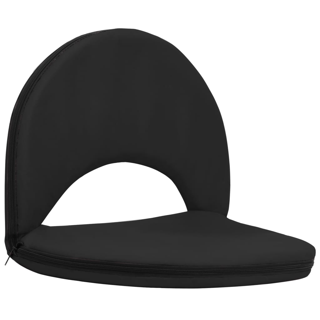 vidaXL Zložljivi talni stoli 2 kosa črno jeklo in blago