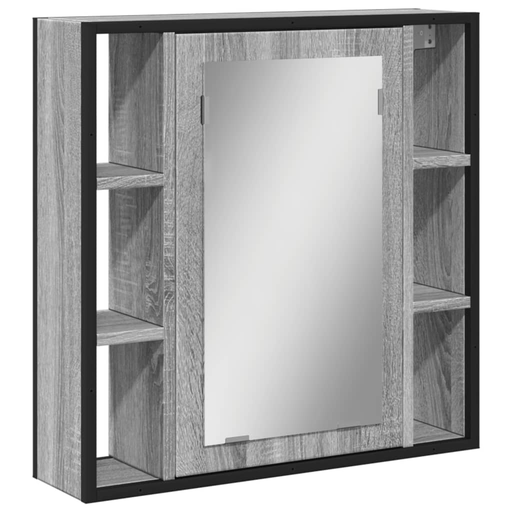 vidaXL Kopalniško ogledalo siva sonoma 60x16x60 cm inženirski les