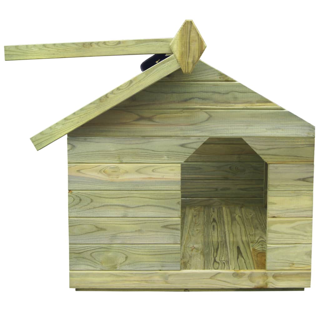 vidaXL Vrtna pasja uta z odpirajočo streho iz impregnirane borovine