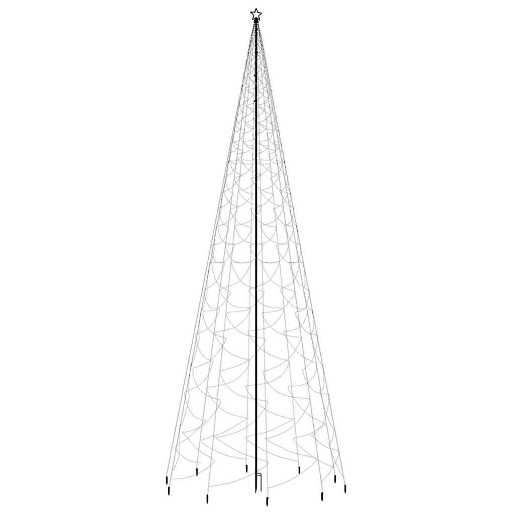  vidaXL Božično drevo s konico 3000 hladno belih LED diod 800 cm