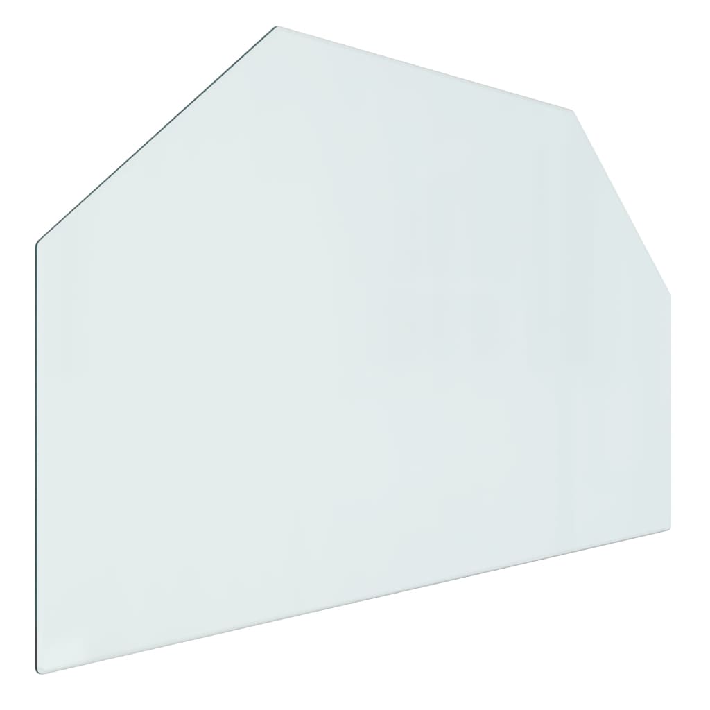 vidaXL Steklena plošča za kamin šestkotna 80x50 cm