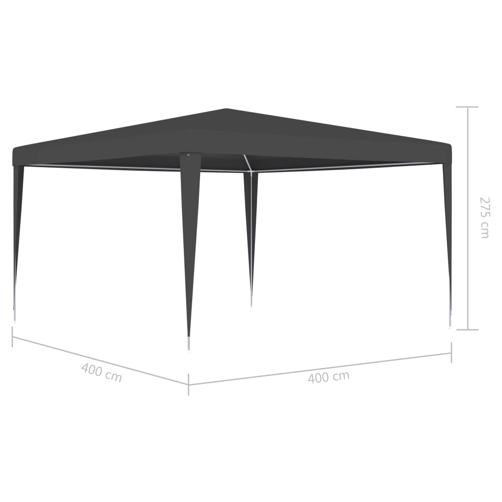 vidaXL Profesionalen vrtni šotor 4x4 m antraciten 90 g/m²