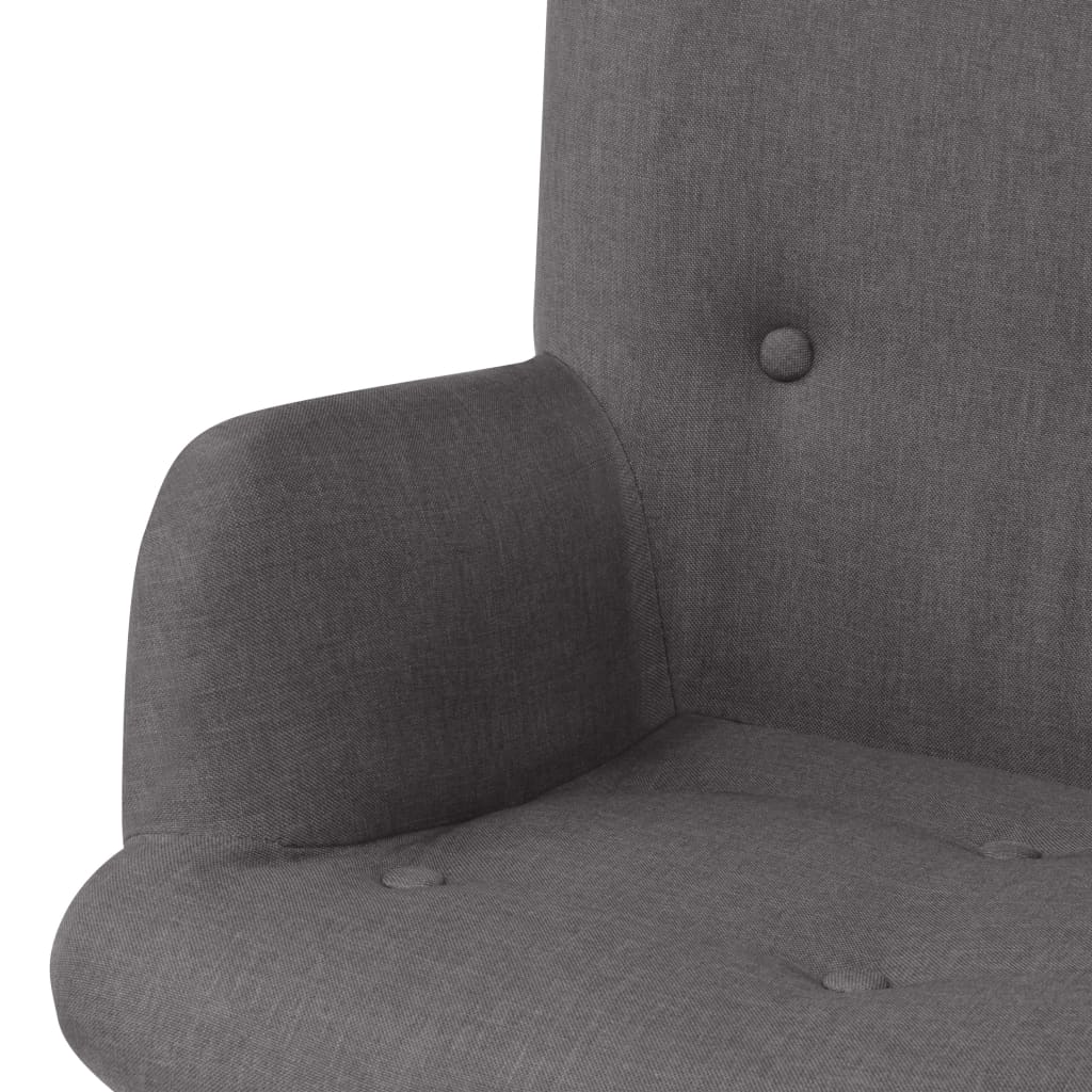 vidaXL Fotelj s stolčkom za noge sivo blago