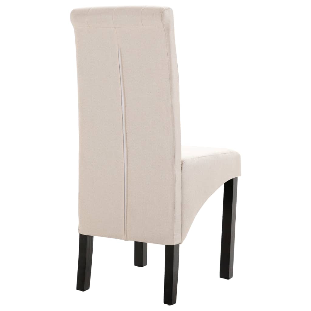 vidaXL Jedilni stoli 2 kosa blago kremne barve