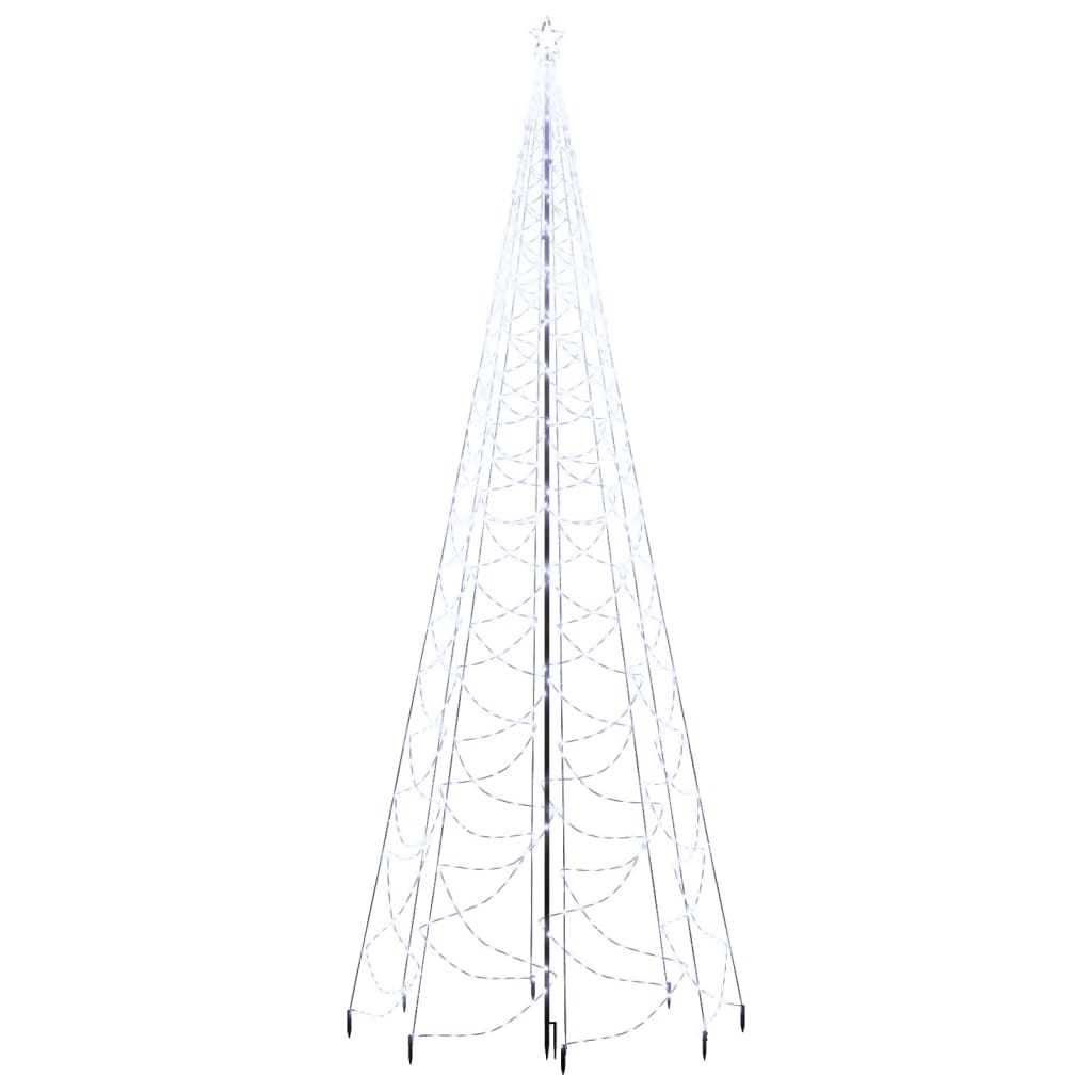 vidaXL Novoletna jelka s stebrom 1400 hladno belih LED lučk 5 m