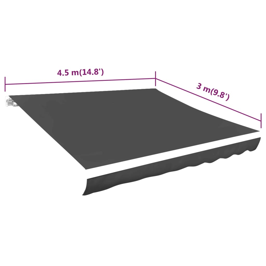 vidaXL Tenda iz platna 450x300 cm antracitna
