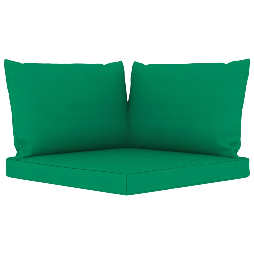 vidaXL Vrtna sedežna garnitura 9-delna z zelenimi blazinami