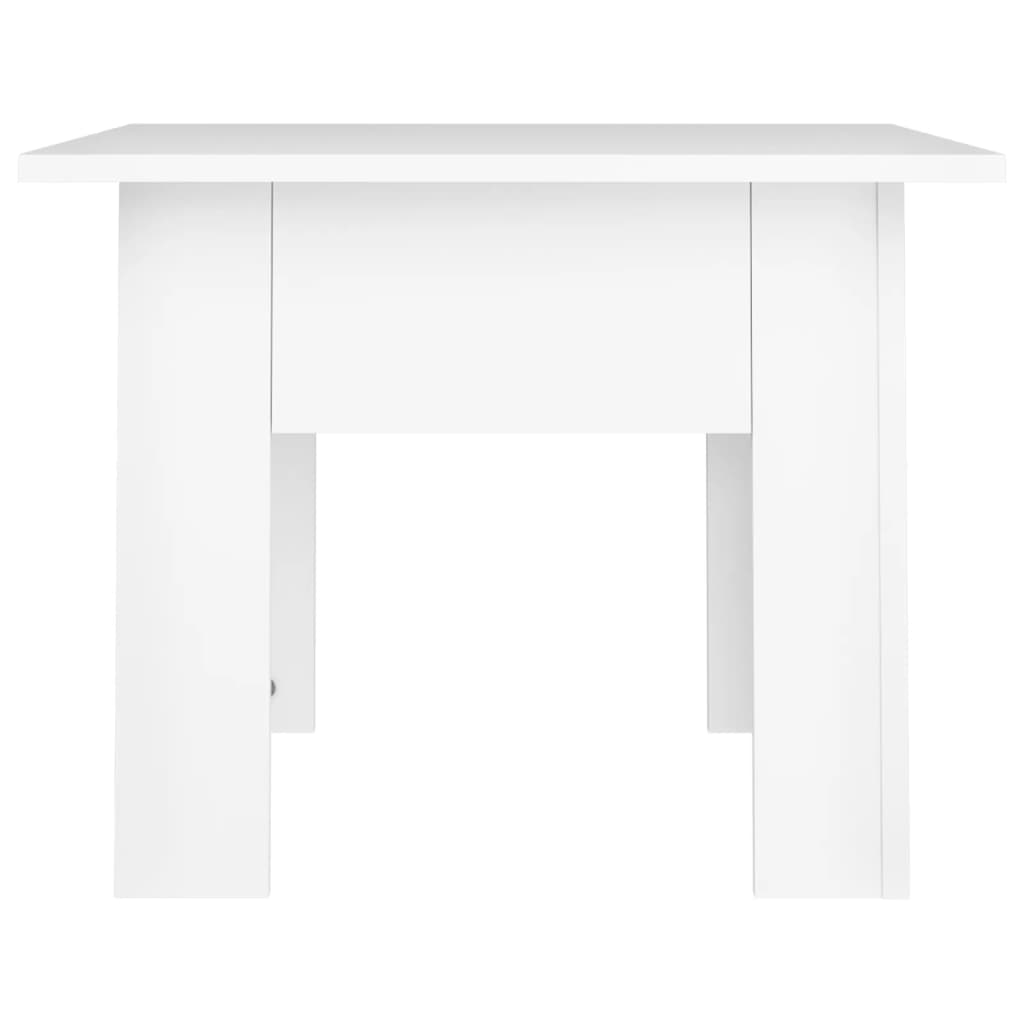 vidaXL Klubska mizica bela 55x55x42 cm iverna plošča