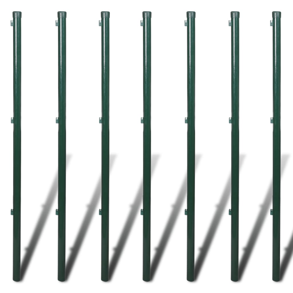 vidaXL Mrežna ograja s stebrički pocinkano jeklo 0,8x15 m zelena