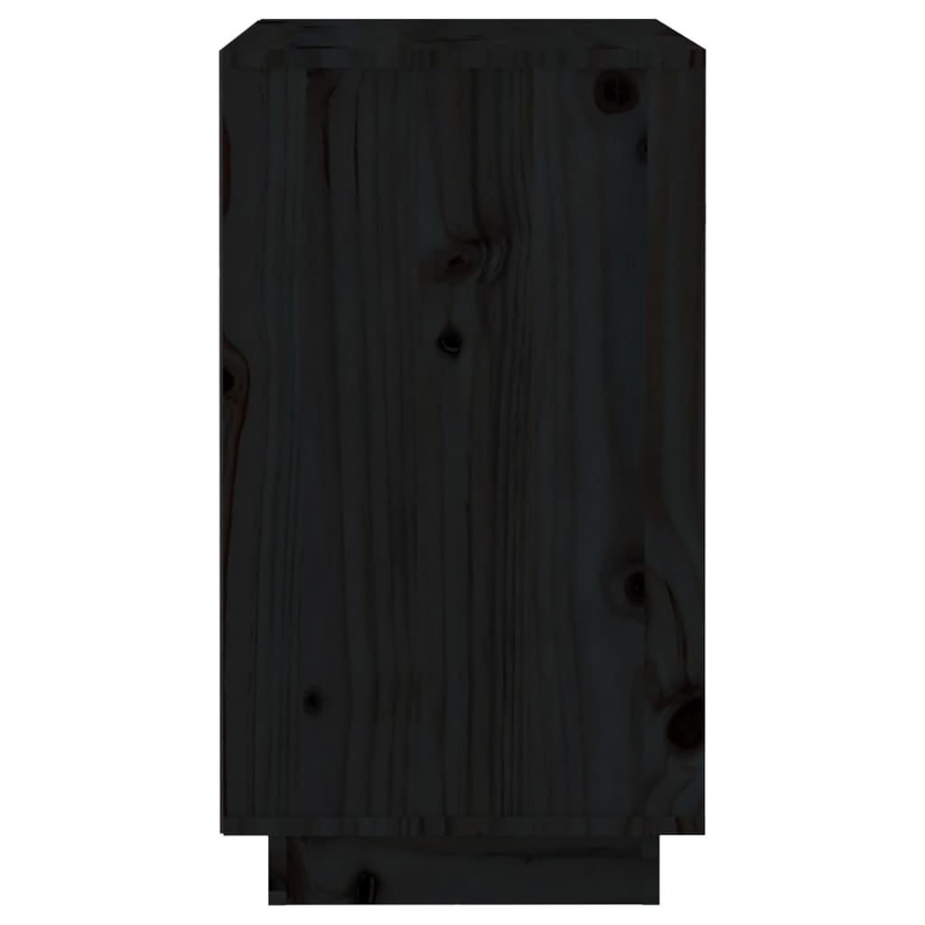 vidaXL Omarica za vino črna 55,5x34x61 cm trdna borovina