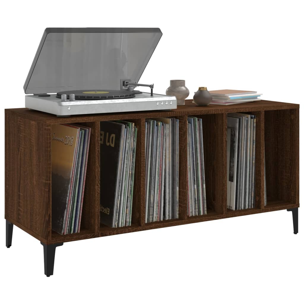 vidaXL Omarica za gramofonske plošče rjavi hrast 100x38x48 cm inž. les
