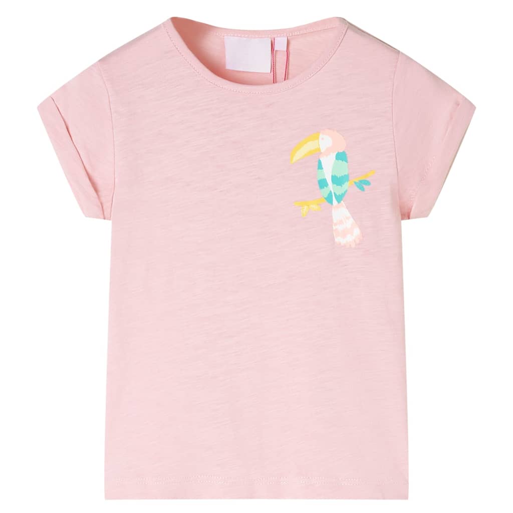 Otroška majica s kratkimi rokavi svetlo roza 92