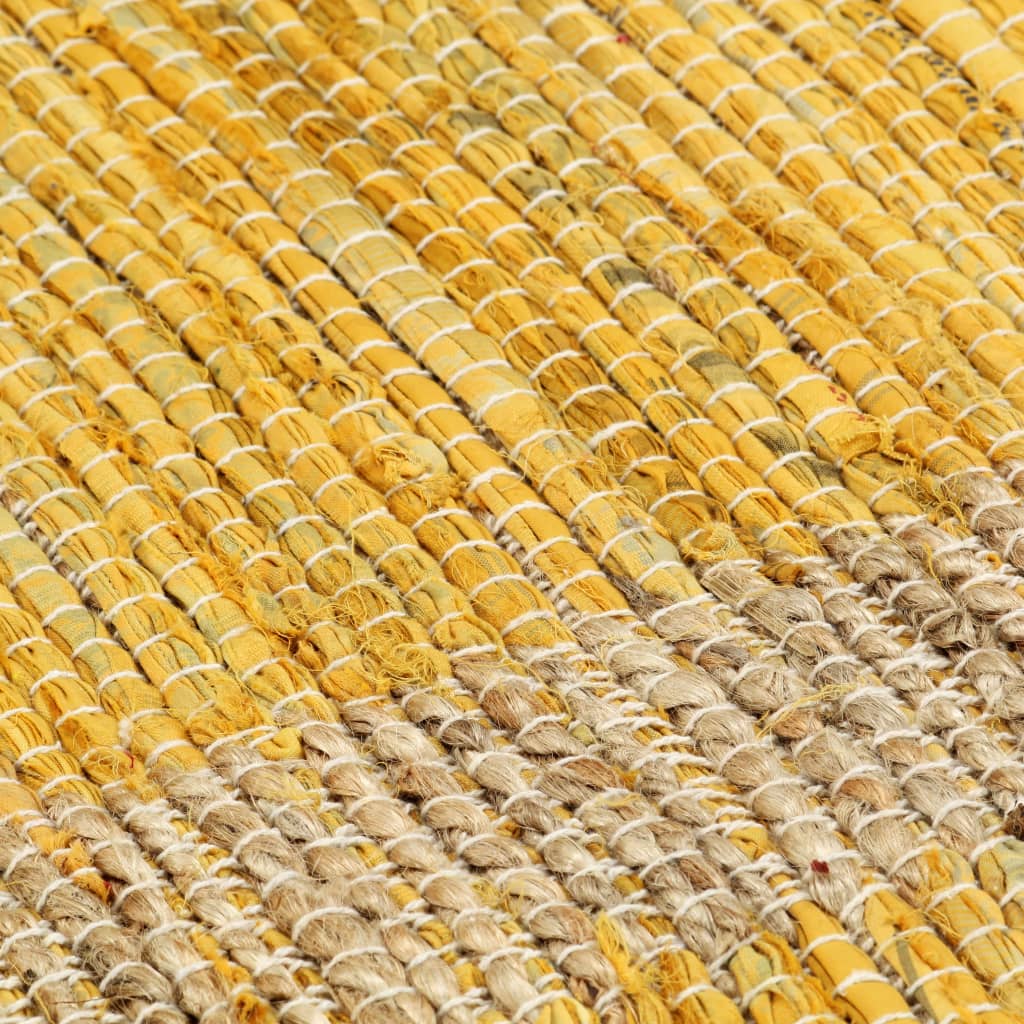 vidaXL Preproga iz jute ročno izdelana rumena 80x160 cm