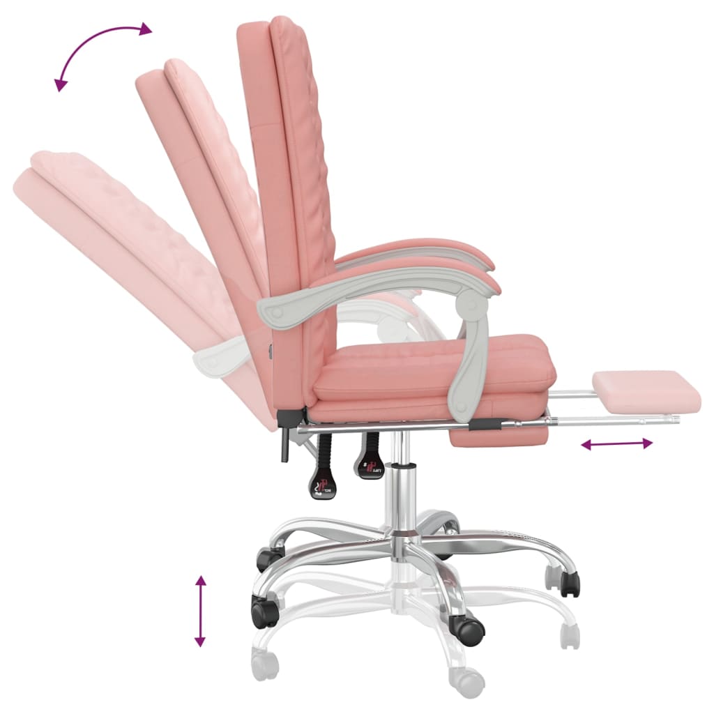 vidaXL Pisarniški stol roza umetno usnje